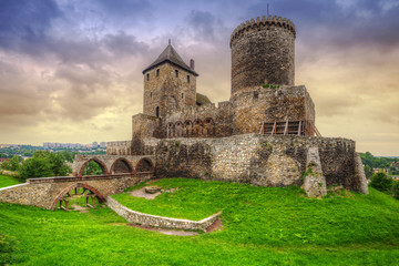 Wall Mural - Medieval castle in Bedzin at sunset, Poland