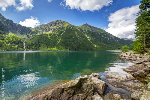 Naklejka dekoracyjna Eye of the Sea lake in Tatra mountains, Poland