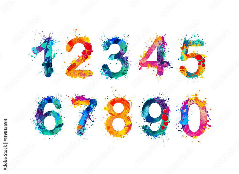 Collection of digits. Numbers, figures - obrazy, fototapety, plakaty 