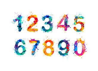 collection of digits. numbers, figures