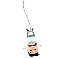 Wall Mural - bungee jumping businessman clipart