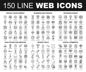 Wall Mural - Line Web Icons