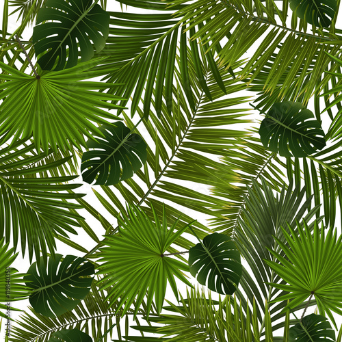 Naklejka - mata magnetyczna na lodówkę Seamless palm leaves pattern