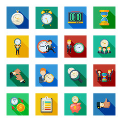 Canvas Print - Time Management Flat Shadow Icons Set