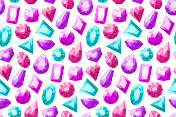 Poster - Gemstones Seamless Pattern 