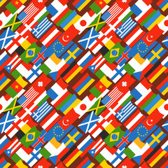 Aufkleber - Different color flags seamless background