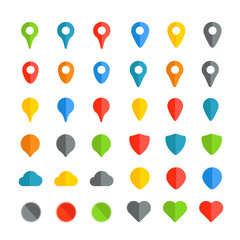 Poster - Navigation pins color collection isolated on white background