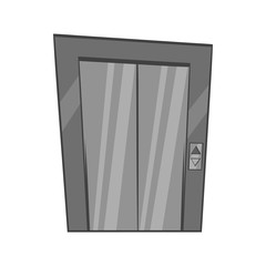 Poster - Door of elevator icon in black monochrome style isolated on white background. Interior design symbol. Vector illustration