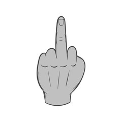 Poster - Gesture with middle finger icon in black monochrome style isolated on white background. Gestural symbol. Vector illustration