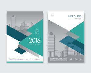 Aufkleber - Green annual report flyer brochure leaflet book cover design lay