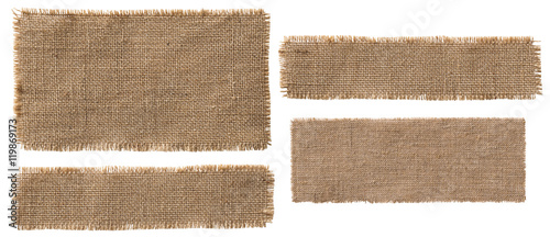 Cuadros en Lienzo Burlap Fabric Label Pieces, Rustic Hessian Patch Torn Sack Cloth