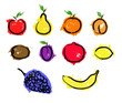 Sketch fruit set illustration