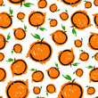 Sketch bright orange seamless pattern.