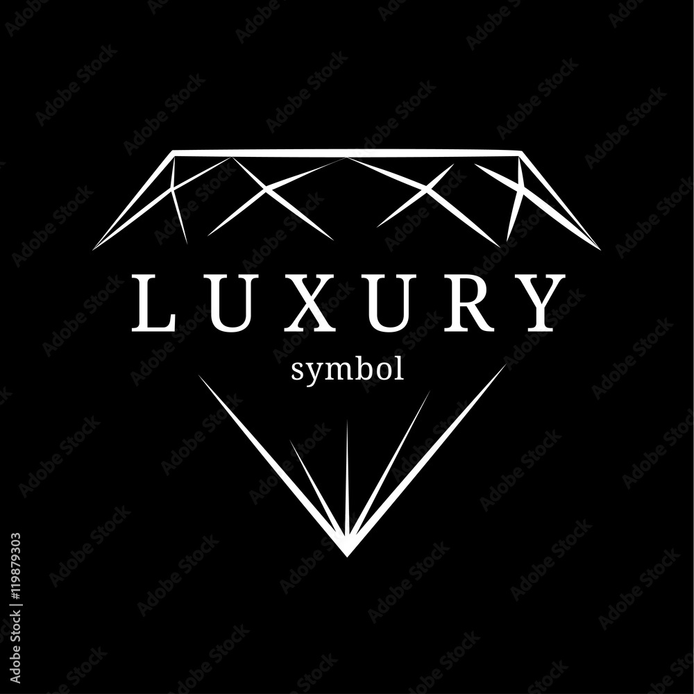 luxury diamond gem contour symbol - obrazy, fototapety, plakaty 