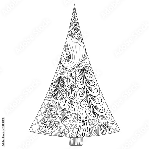 Zentangle Stylized Christmas Tree Freehand Ethnic Vector Illust Buy This Stock Vector And Explore Similar Vectors At Adobe Stock Adobe Stock