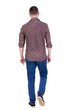 © ghoststone - Back view of going  handsome man in jeans and a shirt.  walking young guy . Rear view people collection.  backside view of person.  Isolated over white background.
