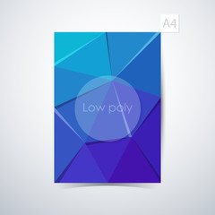 Wall Mural - abstract polygonal flyer cover graphic design, low poly style, a