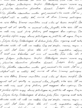 Hand written letter - seamless text Lorem ipsum. Repeating pattern