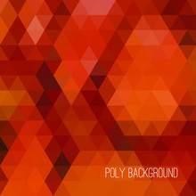 Modern Abstract  Polygonal Background. Vector Geometric Pattern. Low Poly Design. Autumn Color Palette.
