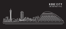 Cityscape Building Line Art Vector Illustration Design - Kobe City