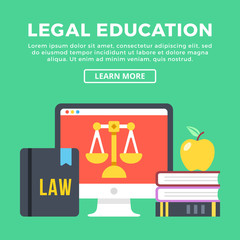 Poster - Legal education concept. Modern flat icons and graphic elements. Flat design vector illustration