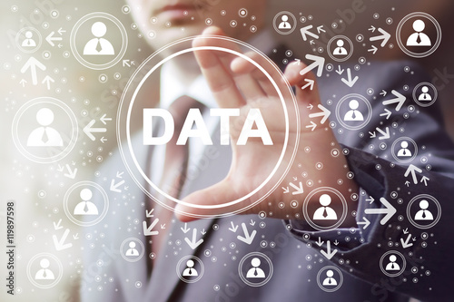 Fotografía Business button data network communication