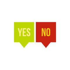 Poster - Signs of yes and no icon in flat style isolated on white background. Click and choice symbol vector illustration