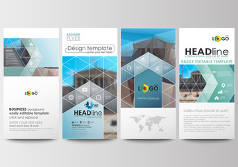 Wall Mural - flyers set, modern banners. business templates. cover design vector template, easy editable, flat la
