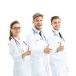 © ASDF - Portrait of an assertive medical team against a white background