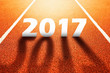 © Bits and Splits - 2017 Happy New Year, athletics sport running track concept