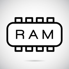 Ram icon on gray background. Vector art.