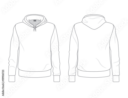 Men's hoodie template, front and back view Stock Vector | Adobe Stock