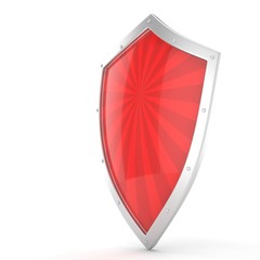 Wall Mural - shield icon on white. 3d rendering.