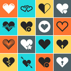 Poster - Vector heart icons for wedding and valentines day invitation cards