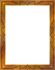 Poster - Gold photo frame with corner line floral for picture, Vector design decoration pattern style.frame floral border template,wood frame design is patterned Thai style.frame gold metal beautiful corner.