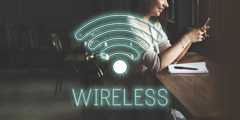 Canvas Print - Wireless Internet Wifi Icon Concept