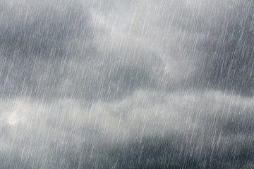 dark clouds with falling rain