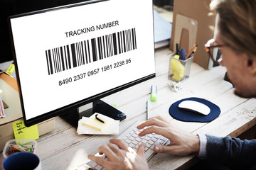 Sticker - Bar Code Order Tracking Number Concept