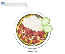 Tuvalu Tuna Or Traditional Rice Salad With Tuna