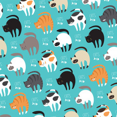 Wall Mural - Cats in vector