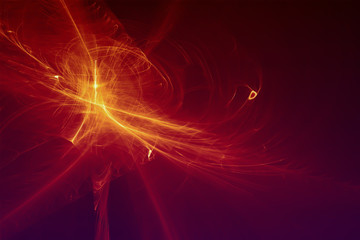 Wall Mural - set 7 purple red glow energy wave.