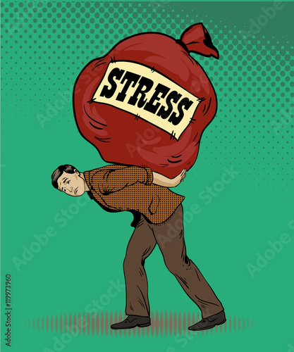 Naklejka na meble People in stress situations concept vector illustration pop art style.