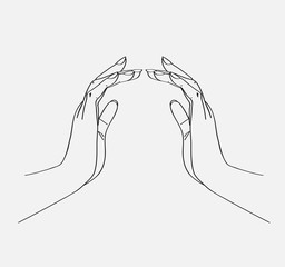 Wall Mural - Sketch of the hands. Vector illustration.