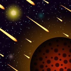Wall Mural - Space cartoon background