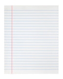 Fototapeta Na sufit - lined notebook paper sheet with left margin