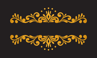 Elegant luxury vintage gold floral border