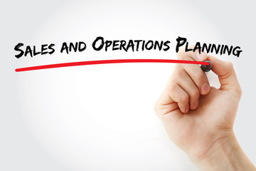 Poster - Hand writing Sales and Operations Planning with marker, concept background