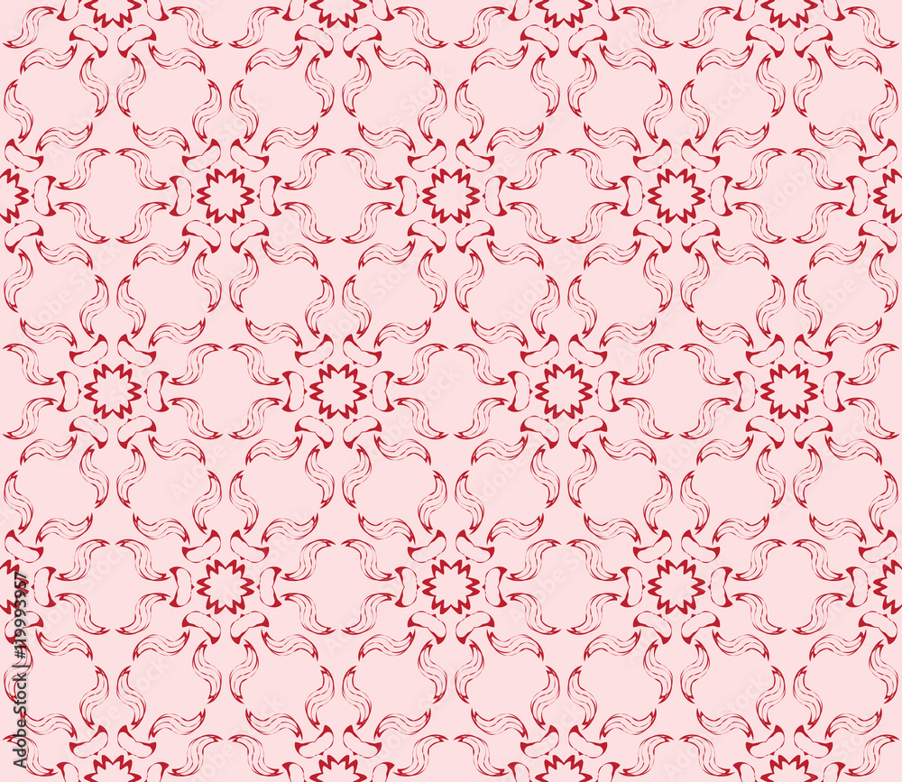 Floral seamless pattern in execution. Vector. Pink color Stock Vector ...