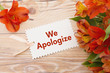We Apologize Message