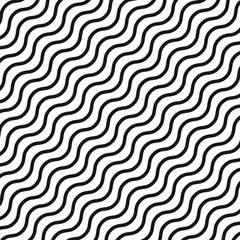 Leinwandbilder - The geometric pattern of the lines, stripes. diagonal wave pattern of black stripes. Graphic modern pattern.